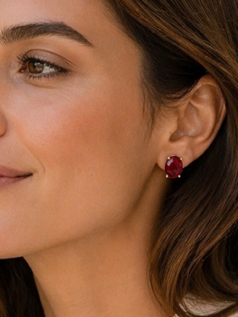 Violet & Brooks Red Stud Earrings